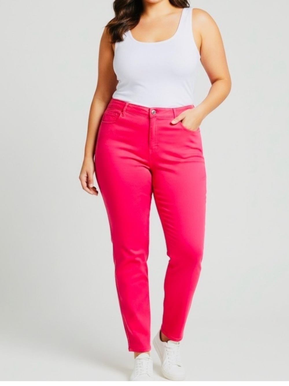 NWT Design Lab Lord & Taylor Hot Pink Skinny Jeans